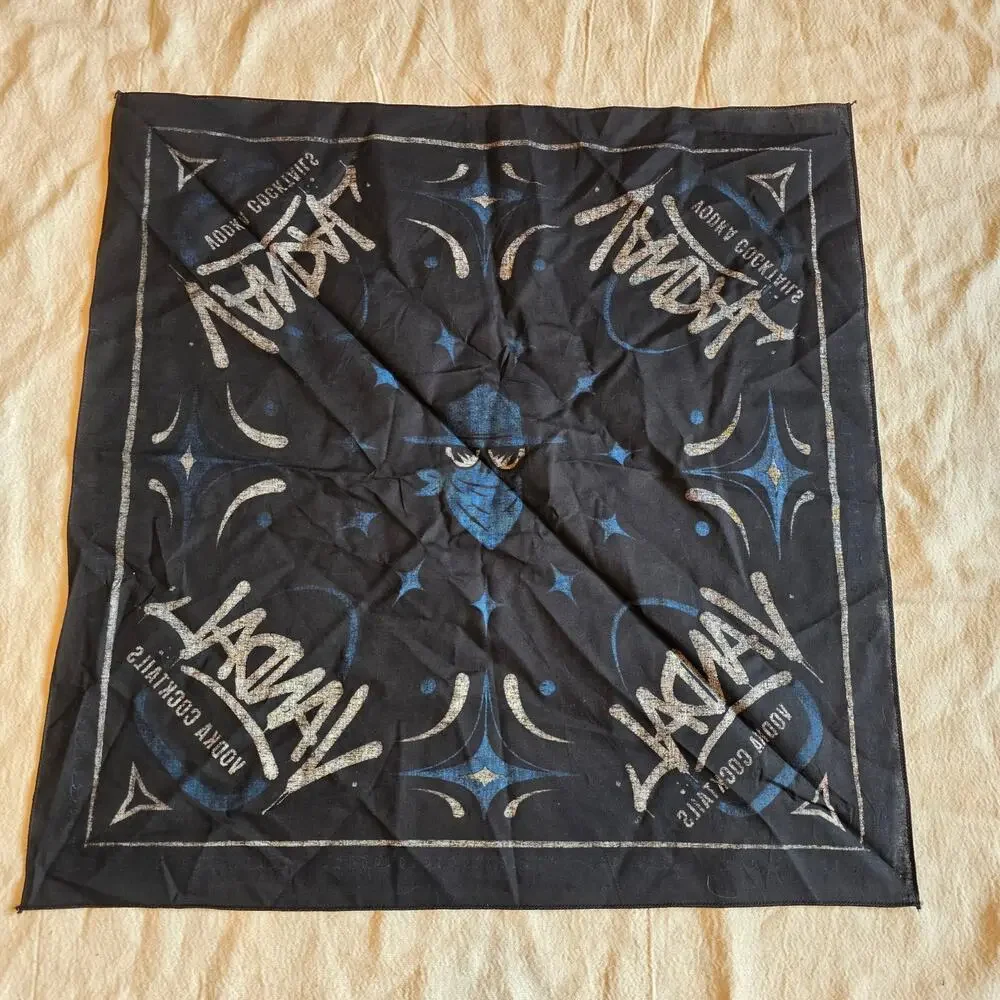 Vandal‎ Vodka Cocktails Graphic Bandana Black Blue Promo Kerchief